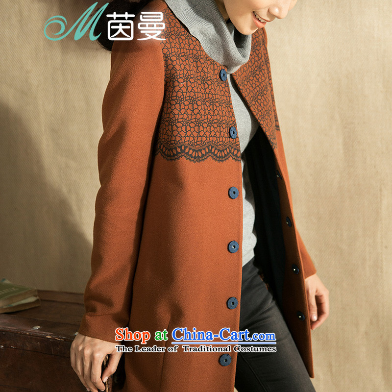 Athena Chu Cayman 2014 winter clothing new collision-color printing long neck)? overcoat elections as soon as possible dark orange 8443210760 , L, Athena Chu (INMAN, DIRECTOR) , , , shopping on the Internet