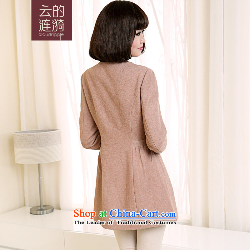 Cloud The ripple 2015 winter new gross fabric? classic round-neck collar warm jacket coat? female gross 4W72032 apricot XXL, cloud the ripple (cloudripple) , , , shopping on the Internet