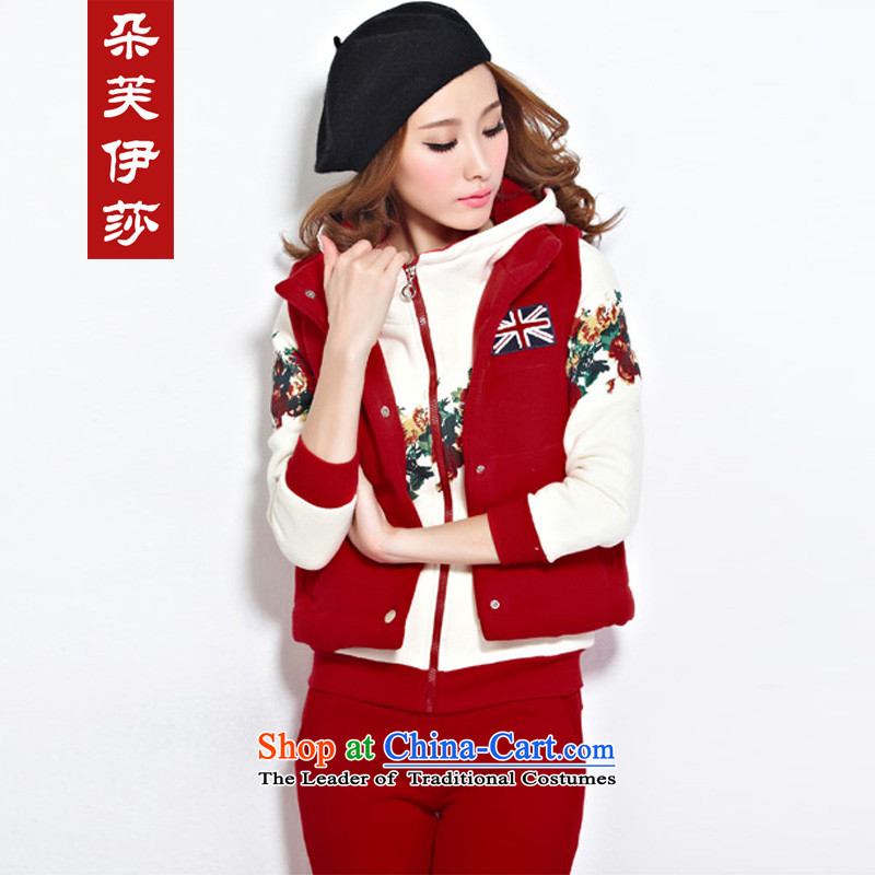 Flower to Isabelle 2015 autumn and winter new Fat MM to xl sweater kits stylish stamp lint-free package female D7227 red flower to Elisabeth XXXXL, (dufflsa) , , , shopping on the Internet