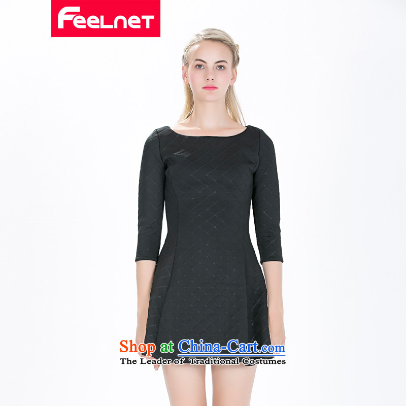 The skirt of Europe feelnet site new 2015 Fall/Winter Collections of European high-end temperament thick mm larger long-sleeved dresses in the big red code 1487.. 6XL,FEELNET,,, shopping on the Internet