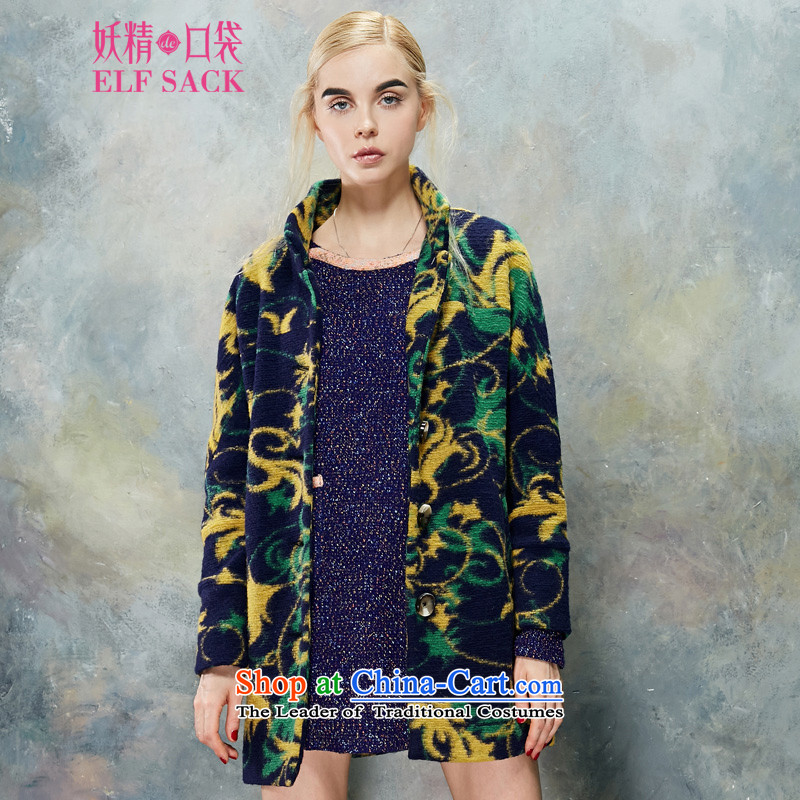 The pockets of witch walnut boat?2015 spring outfits retro jacquard collar coats?1432105 gross? The?yellow and green-?S
