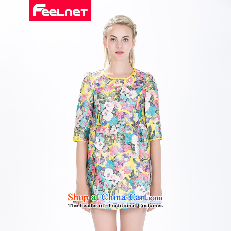Load New feelnet2015 autumn large female European site new emi high-end temperament large mm thick long-sleeved Dress Suit Large 5XL 115.
