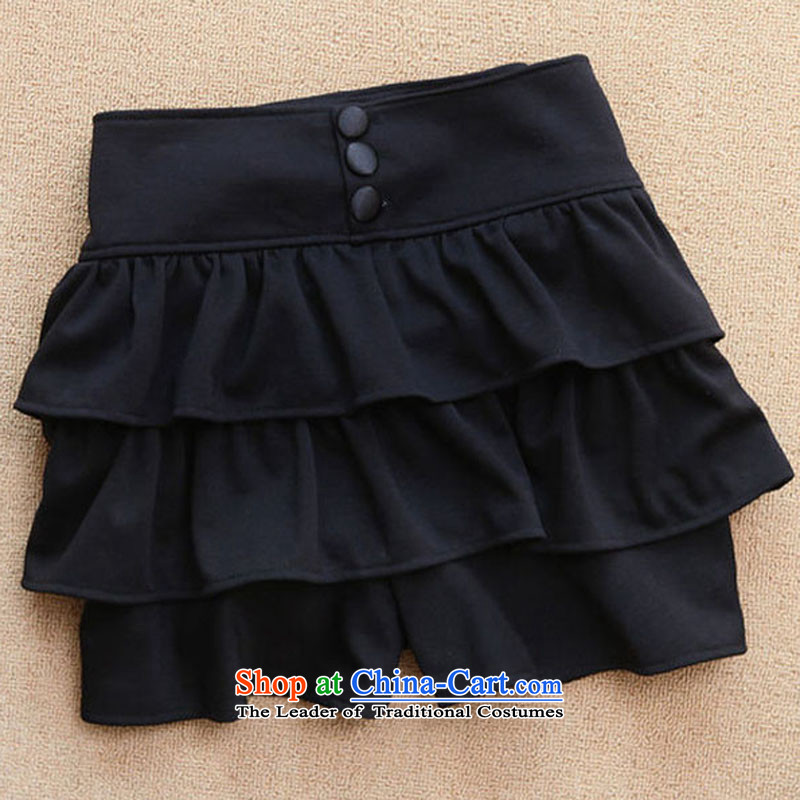 Large relaxd body skirts 2015 Fall/Winter Collections thick mm short skirts 200 catties high fat waist girls' Graphics Thin women's short pants to intensify the cake skirt large black trousers 3XL( weight around 170-190 microseconds catty ),HAPPY HUT,,, shopping on the Internet