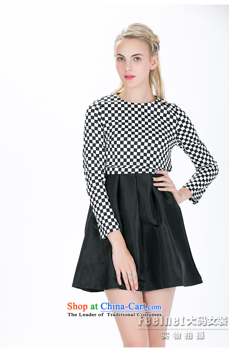 The European large sites feelnet women's dresses autumn 2015 Women's clothes in the OSCE High-end temperament thick mm larger long-sleeved dresses 793. large black and white picture, prices, 3XL brand platters! The elections are supplied in the national character of distribution, so action, buy now enjoy more preferential! As soon as possible.