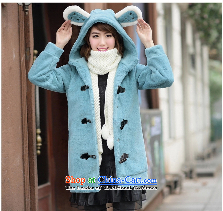 This man girls 2015 Winter load new plush coat fluff thick coat Korean high school students in the long hair version? coats female lake blue L picture, prices, brand platters! The elections are supplied in the national character of distribution, so action, buy now enjoy more preferential! As soon as possible.