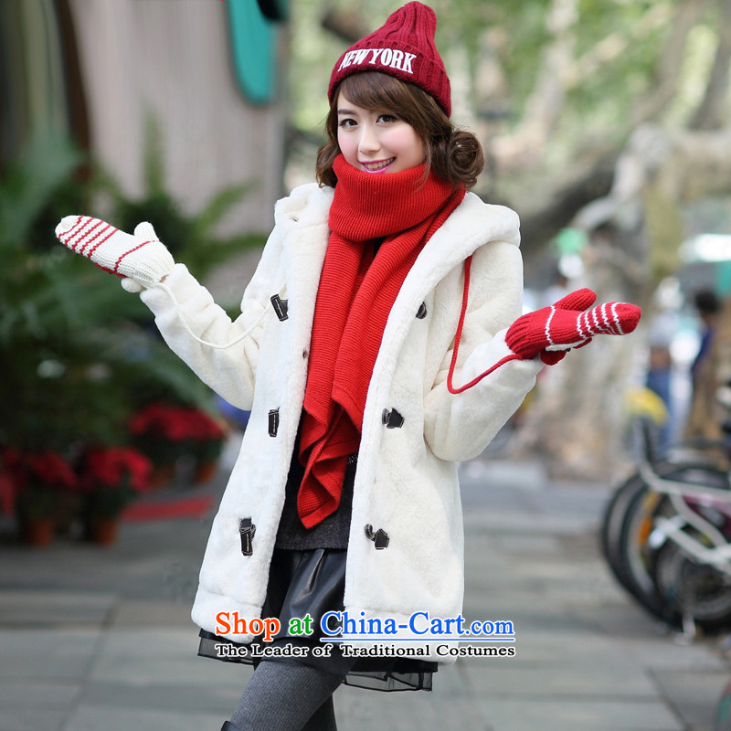 This man girls 2015 Winter load new plush coat fluff thick coat Korean high school students in the long hair version? female lake blue coat , L, this man , , , shopping on the Internet