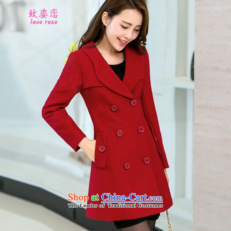 In 2014 Winter Land Gigi Lai new coats female Korea gross? Edition Fall/Winter Collections? jacket style of the Sau San gross in long hair? female wine red 4XL, coats of Gigi Lai land has been pressed shopping on the Internet