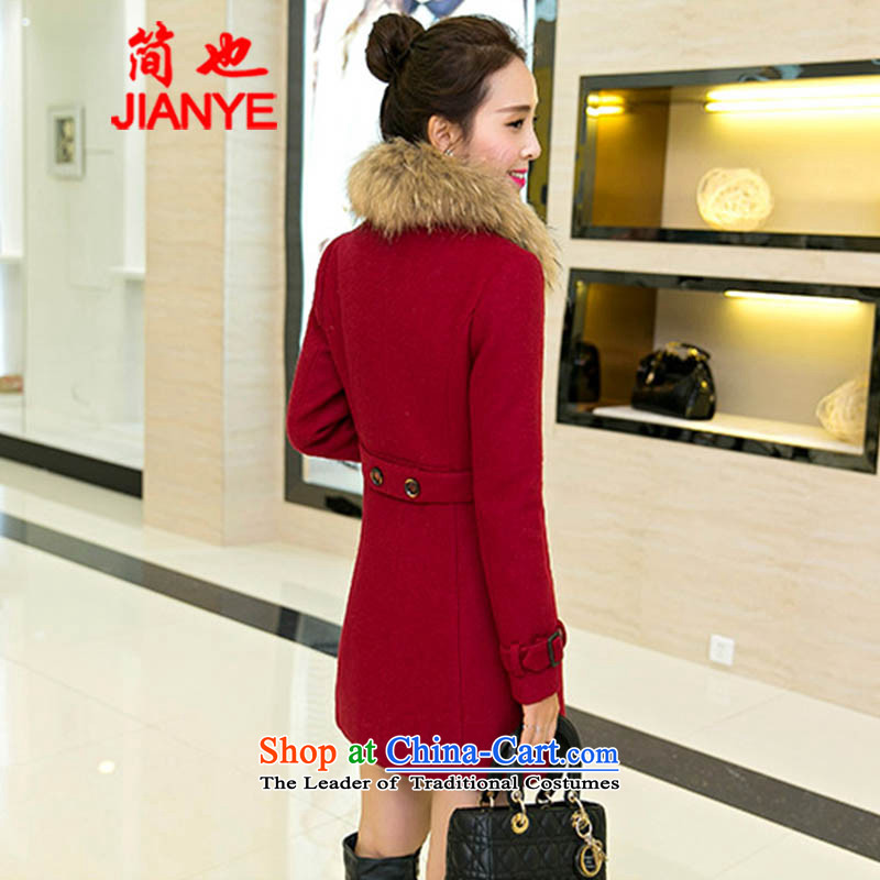 Jane can also  install the latest autumn and winter 2014) Ms. Jacket Korean gross?   in the medium to long term for women coats 678#? wine red , L, Jenson also (jianye) , , , shopping on the Internet
