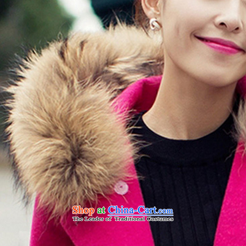 Noras Ding 2014 autumn and winter new Korean female jacket is thick hair, Long, Sau San for cloak? female NS002 coats gross in red XXL, NORAS Ding shopping on the Internet has been pressed.