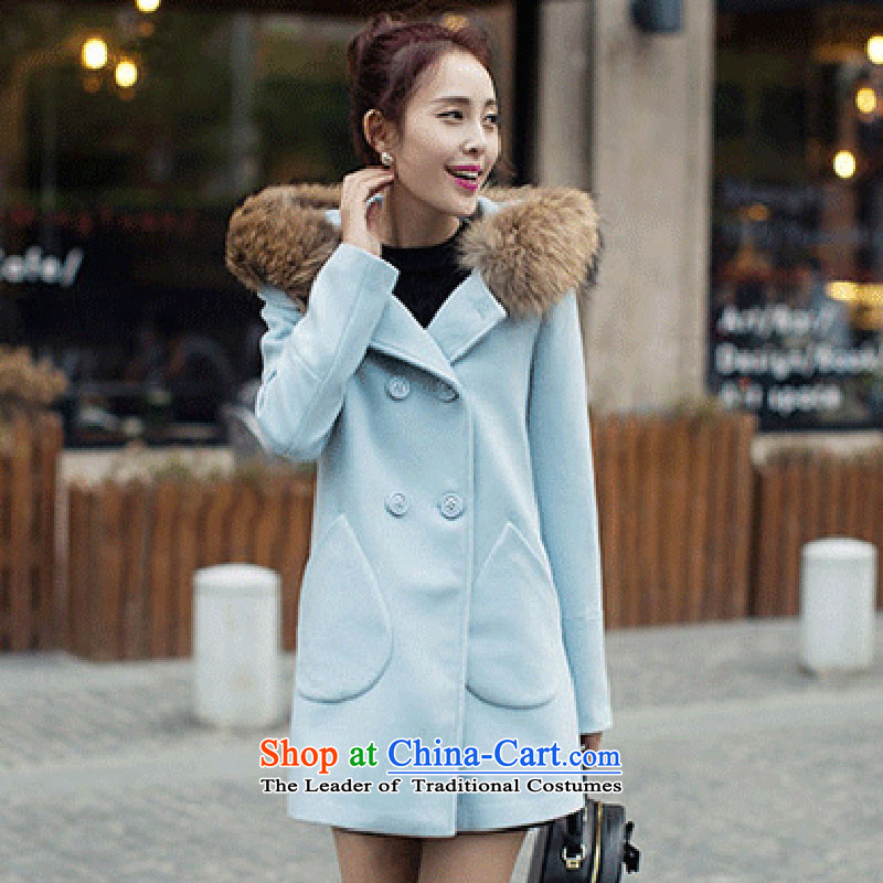 There can be new 2014 autumn and winter? in the medium to long term, gross jacket female larger thick double--6658 coats , can be rebuked (Blue KOSHION shopping on the Internet has been pressed.)