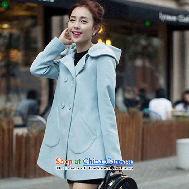 There can be new 2014 autumn and winter? in the medium to long term, gross jacket female larger thick double--6658 coats , can be rebuked (Blue KOSHION shopping on the Internet has been pressed.)