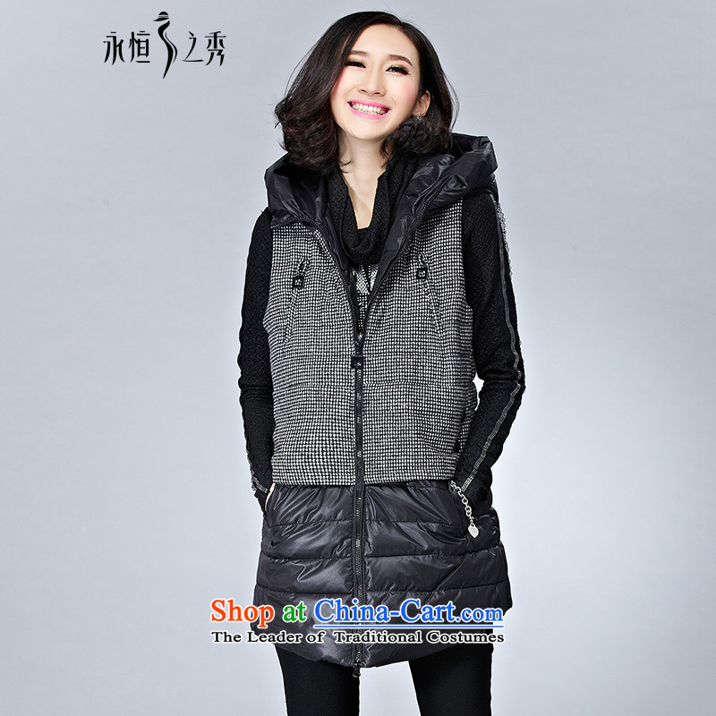 The Eternal Soo-XL female ?ta vest 2015 Fall_Winter Collections new thick mm thick, Hin thin sister, Korean leisure warm cotton coat, a black?3XL Jacket