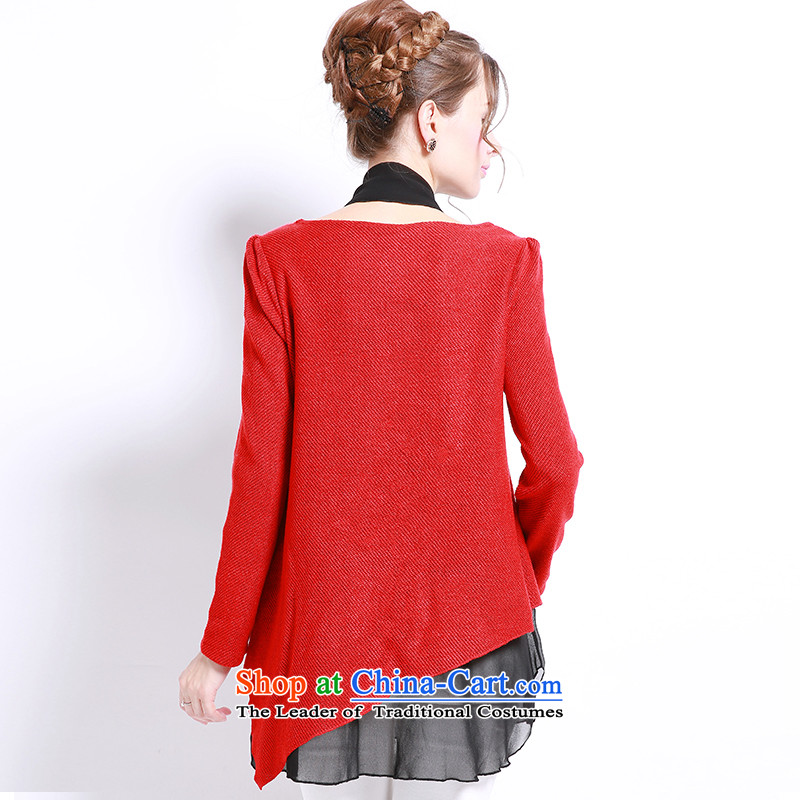 Luo Shani flower code women Sweater Knit-thick mm Fall/Winter Collections long-sleeved loose video thin to xl forming the Netherlands shirt 13229 T-shirt red 3XL- limited-time options - Warm wool textile, Shani Flower (D'oro) sogni shopping on the Interne