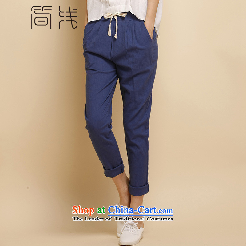 In short light autumn 2015 Women's clothes cotton linen pants 9 female college girl wind extra sum female thick girls' Graphics thin of leisure Harun trousers female 1126 XL, Jane light beige shopping on the Internet has been pressed.