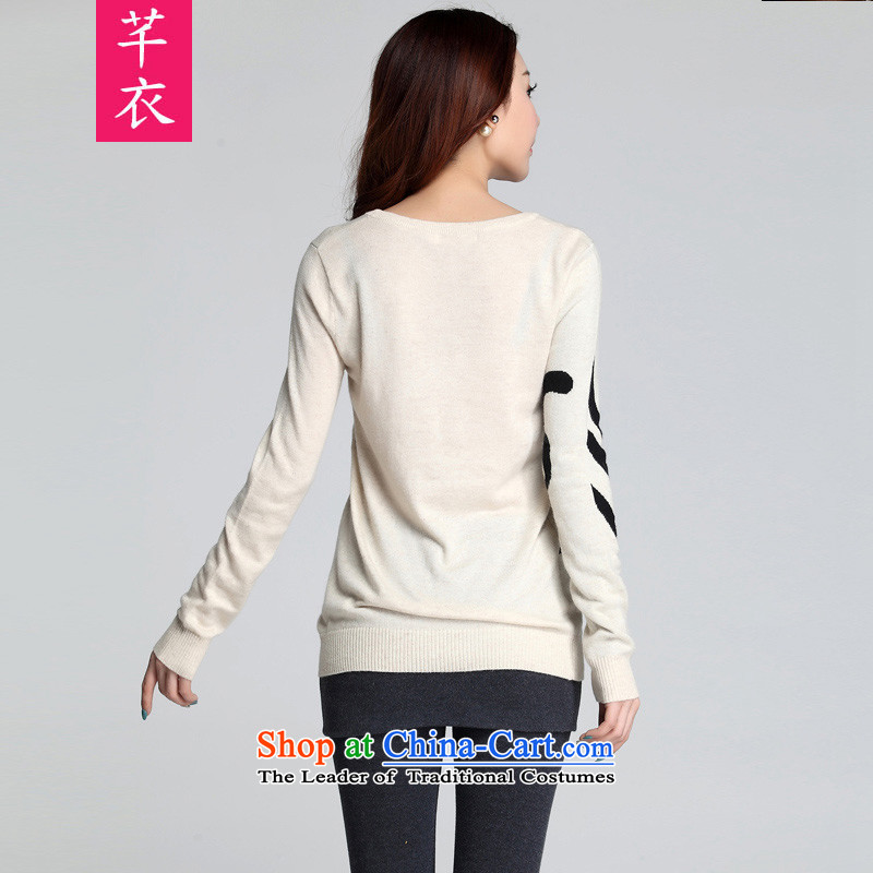 Xl blouses 2015 new kumabito kitten alike long-sleeved Knitted Shirt thick sister Fall/Winter Collections fresh lovely temperament woolen pullover, forming the Netherlands light beige 3XL 145-160, Constitution Yi shopping on the Internet has been pressed.