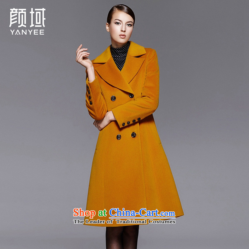 Mr NGAN domain 2015 autumn and winter new larger wool Warm Korean girl in gross? jacket long solid color woolen coat?04W4598??M_38 orange