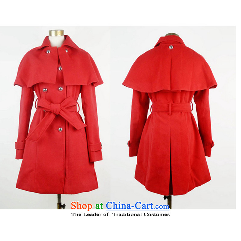 2015 Autumn and winter new Korean version of the long hair? jacket wild cloak coats female cotton coat winter cotton waffle warm clip tether windbreaker larger female red clip cotton S, such as statements (RUYAN) , , , shopping on the Internet