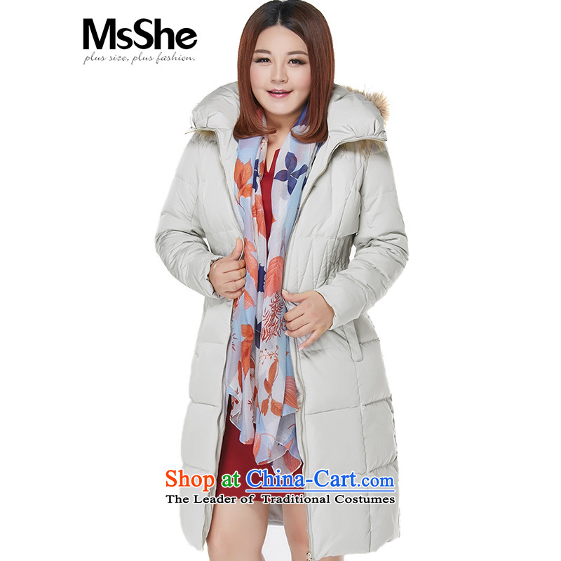 Msshe xl women 2015 winter reinsert thick mm windproof warm in Sau San long thick down content7120 Silver 4XL