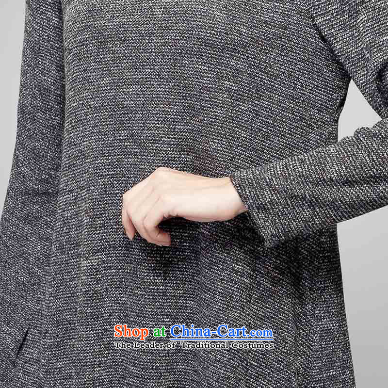 Double Chin Yi Su-XL lady knitted shirts thick mm loose shirt lapel leave two T-shirts are gray XXXXXL, ZM6010 her Connie Ms Audrey EU has been pressed shopping on the Internet