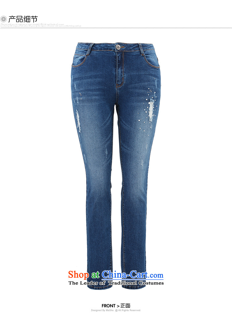 Msshe xl women 2015 new Korean version in the drill Top Loin ironing leisure video thin jeans 7882 Denim blue T4 picture, prices, brand platters! The elections are supplied in the national character of distribution, so action, buy now enjoy more preferential! As soon as possible.
