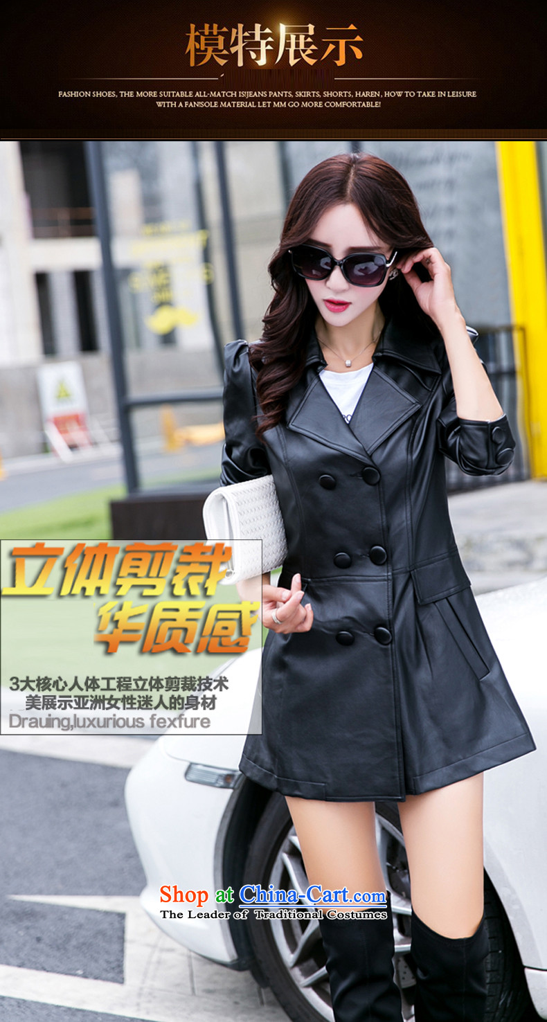  The Korean version of the female ZORMO autumn and winter fat mm to xl PU. Ms. windbreaker. Long lapel leather garments black 5XL 180-200 catty picture, prices, brand platters! The elections are supplied in the national character of distribution, so action, buy now enjoy more preferential! As soon as possible.