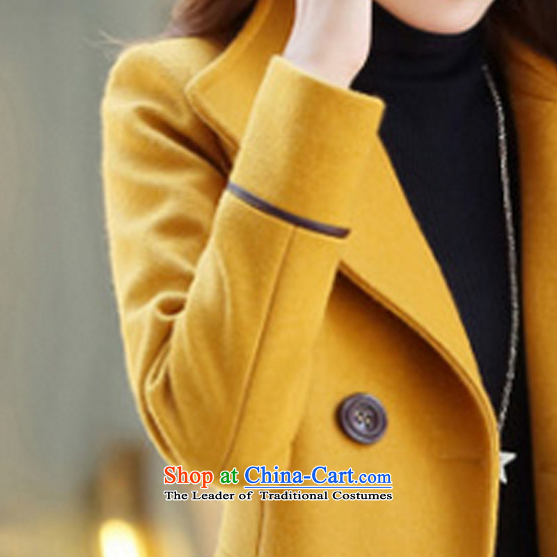 Small Flower of 2015 autumn and winter New Women Korean cashmere? terminal in the long hair? jacket coat Sau San N1110 female  staff in the former Yugoslavia a yellow M (QIDURMER) , , , shopping on the Internet