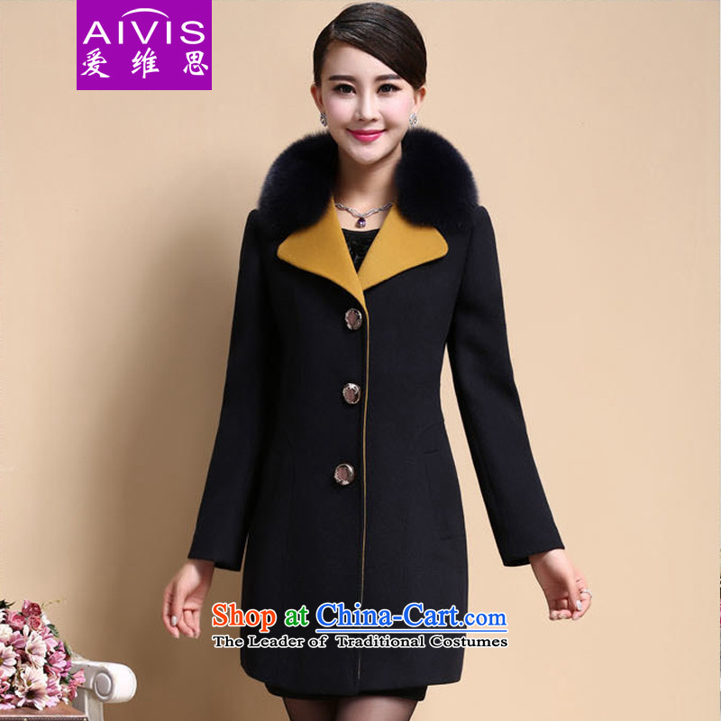Love Rowse 2015 autumn and winter new Women's jacket in a long hair collar cashmere overcoat so gross yellow XXXX, love ROWSE has been pressed shopping on the Internet