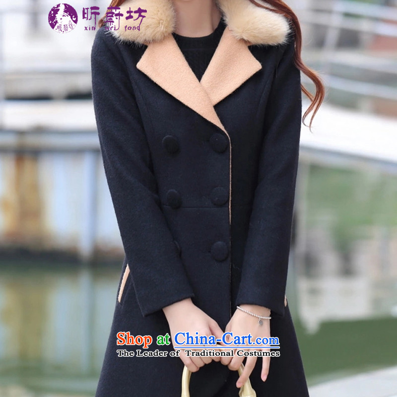 The litany of Workshop 2014 winter for women in long double-suit coats X8051 for gross? XXL, Xin Ulsan square black , , , shopping on the Internet