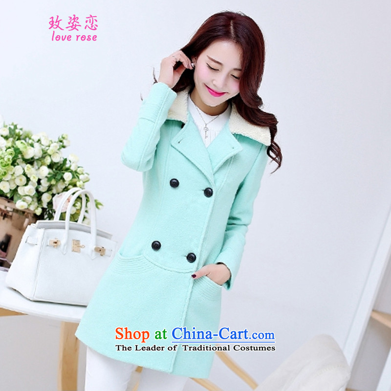 In 2014 Winter Land Gigi Lai new coats female Korea gross? Edition Fall/Winter Collections gross? Simple Jacket Sau San Lamb Wool washable wool jacket coat female green gross? XXL, better Gigi Lai land has been pressed shopping on the Internet