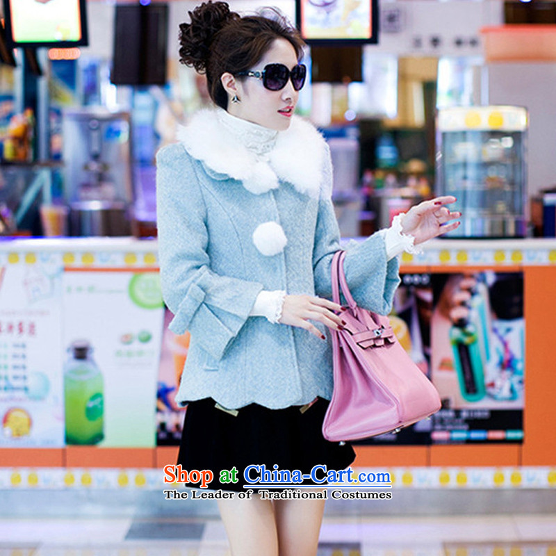 The first Han gross? autumn and winter coats women 2015 new Korean female wool sweater gross?? coats female Blue purple Han.... XL, online shopping