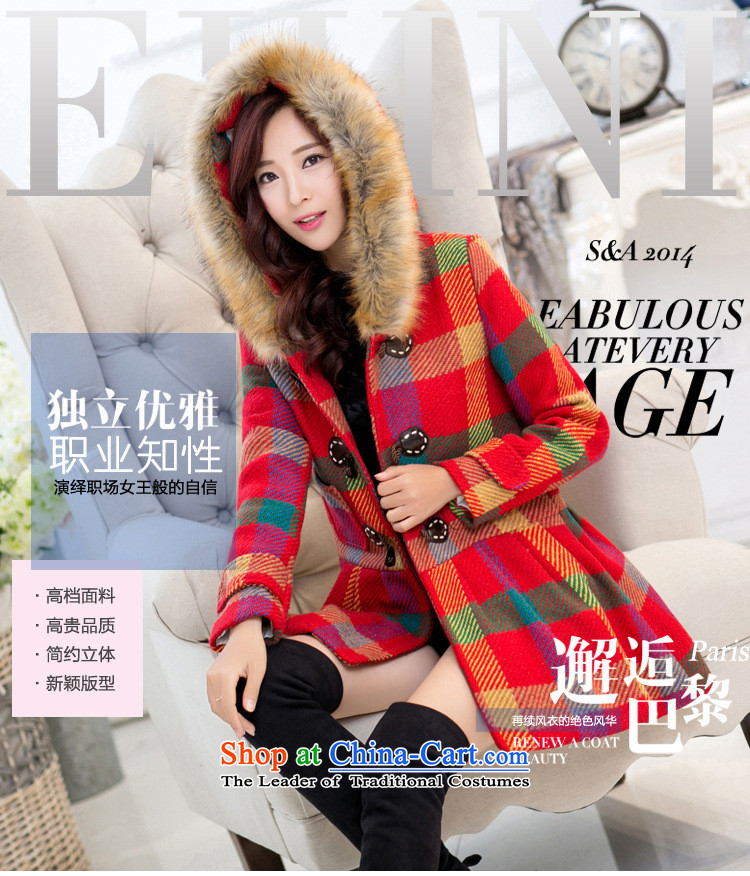 2015 Fall/Winter Collections new)? Korean female coats and stylish grid with cap in gross? jacket long thin nagymaros for graphics cloak gross? windbreaker red cloak female plaid XL Photo, prices, brand platters! The elections are supplied in the national character of distribution, so action, buy now enjoy more preferential! As soon as possible.