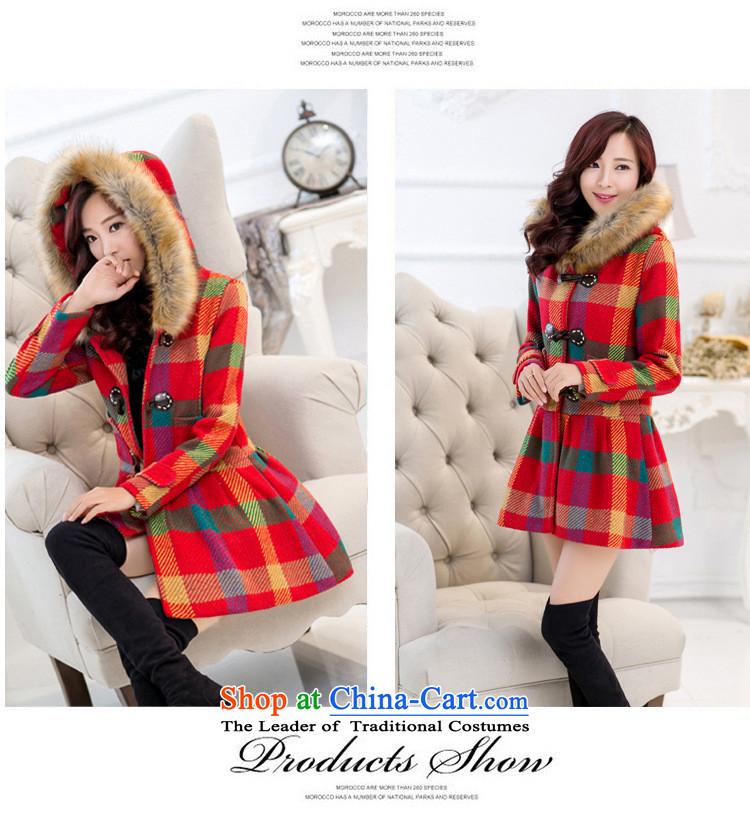 2015 Fall/Winter Collections new)? Korean female coats and stylish grid with cap in gross? jacket long thin nagymaros for graphics cloak gross? windbreaker red cloak female plaid XL Photo, prices, brand platters! The elections are supplied in the national character of distribution, so action, buy now enjoy more preferential! As soon as possible.