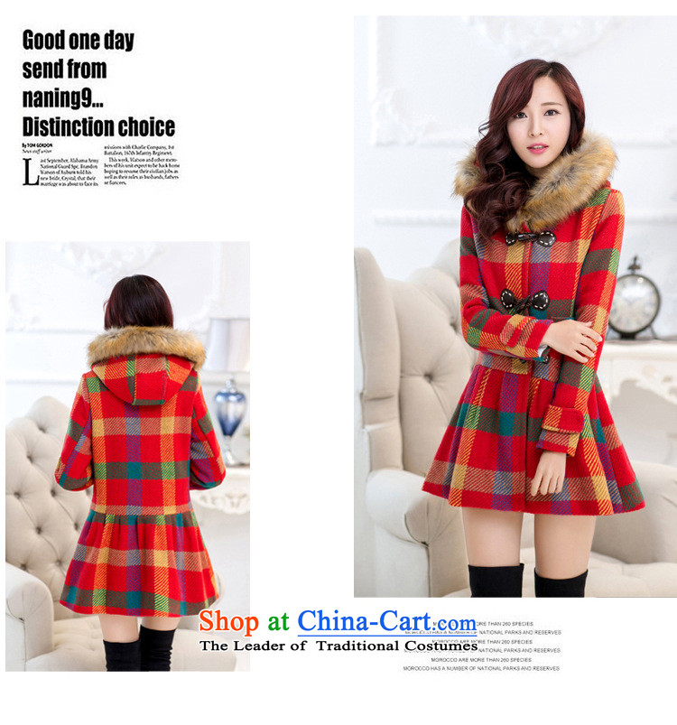 2015 Fall/Winter Collections new)? Korean female coats and stylish grid with cap in gross? jacket long thin nagymaros for graphics cloak gross? windbreaker red cloak female plaid XL Photo, prices, brand platters! The elections are supplied in the national character of distribution, so action, buy now enjoy more preferential! As soon as possible.