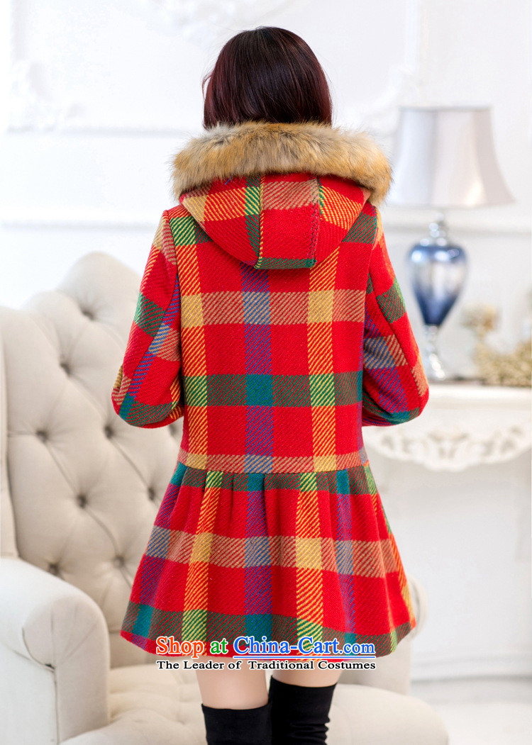 2015 Fall/Winter Collections new)? Korean female coats and stylish grid with cap in gross? jacket long thin nagymaros for graphics cloak gross? windbreaker red cloak female plaid XL Photo, prices, brand platters! The elections are supplied in the national character of distribution, so action, buy now enjoy more preferential! As soon as possible.