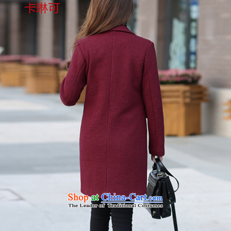 Carleen gross coats female Korean Eduxin Home? 2015 winter clothing new double-thick wool coat suits for about what Korean long coats female picture color S, Karin to , , , shopping on the Internet
