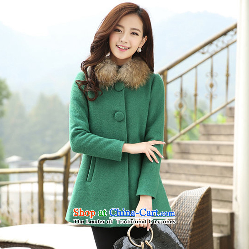 The United States welcomes the Nga Winter Female new Korean fashion with a single clip hair beauty? SSJY8807 overcoats jade M, the United States welcomes a (meixinya) , , , shopping on the Internet