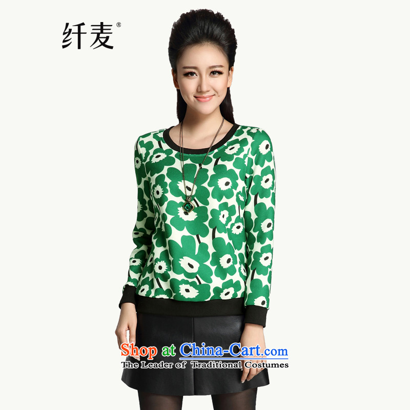 The former Yugoslavia Migdal Code women 2015 winter clothing new stylish Korean mm thick retro floral sweater green6XL 944083062