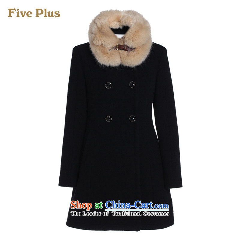 Five new female winter clothing plus elegant for loose in the gross long double-jacket 2144344110 gross? black S(160/84a),five plus,,, 090 shopping on the Internet
