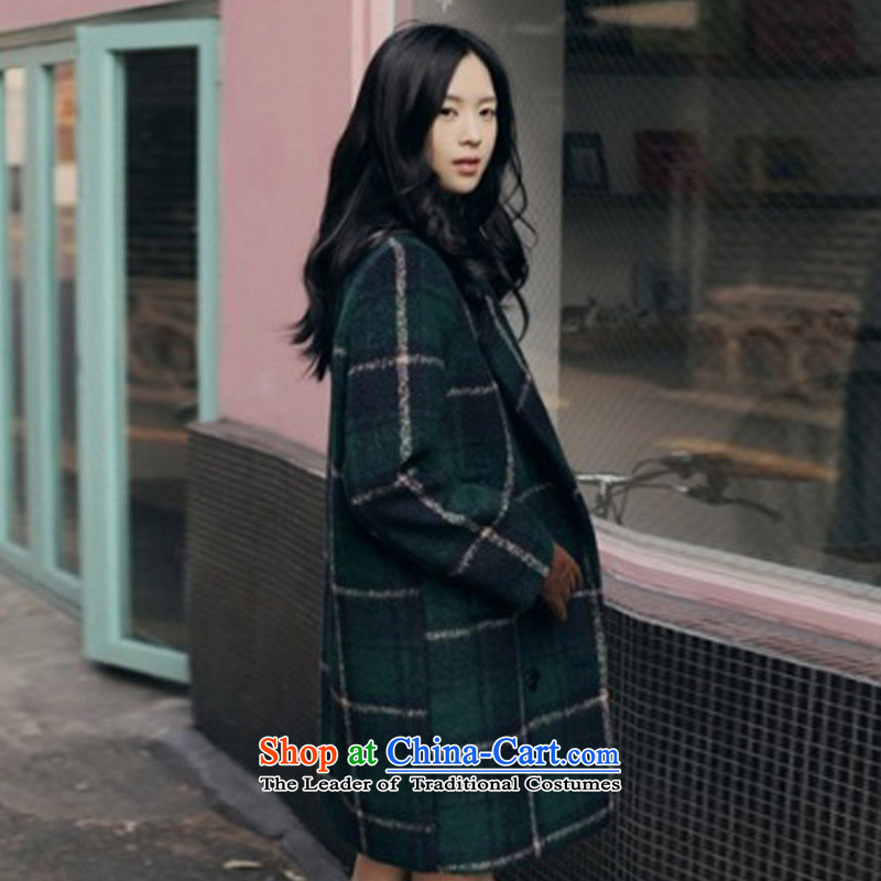 Gross coats women XZOO2015? Korean jacket retro green tartan wool a new xl,xzoo,,, winter clothing shopping on the Internet