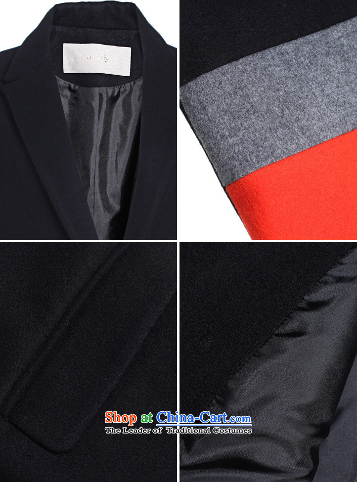 The new Europe, ochirly female knocked color stitching in long suit? overcoat 1144341570 gross black L(170/92a) 090 pictures, prices, brand platters! The elections are supplied in the national character of distribution, so action, buy now enjoy more preferential! As soon as possible.