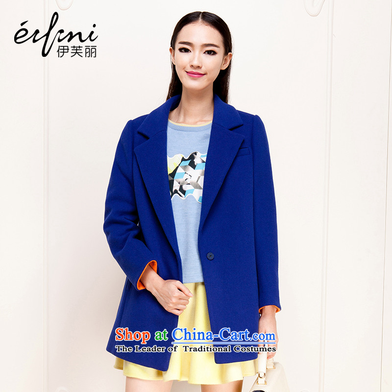 Of the 2015 winter clothing new Lai fleece reverse collar in long hair? jacket 6481127871 Blue M