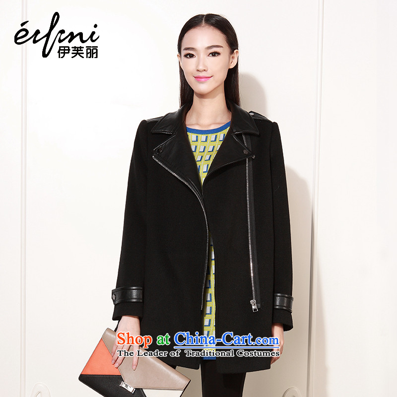 Of the 2015 winter clothing new Lai_ long lapel a woolen coat female gross jacket 6480847220 Black XL?
