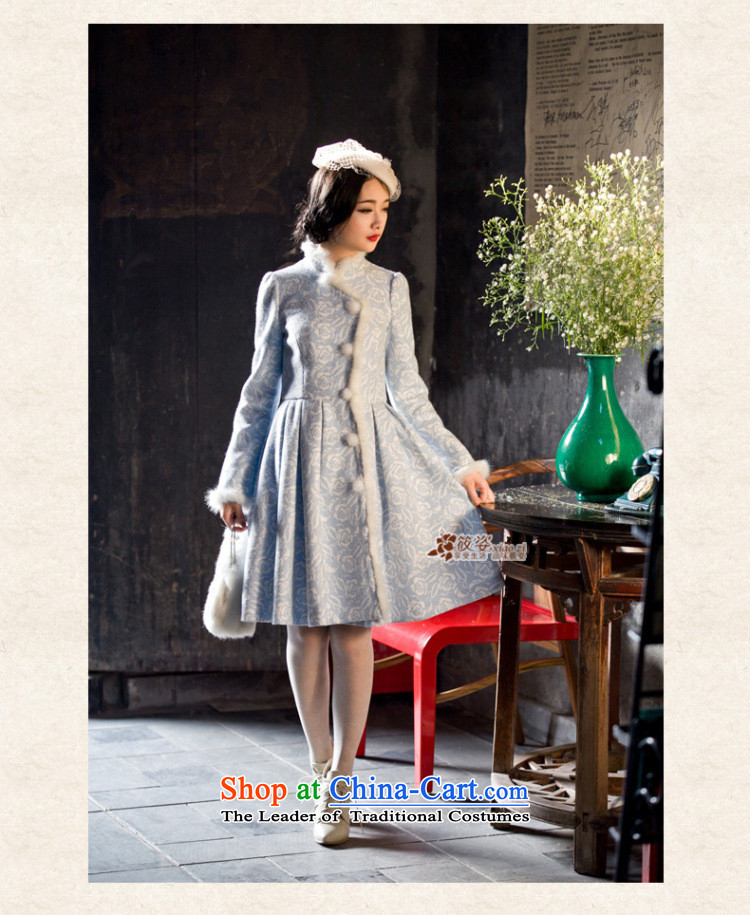 Gigi Lai Siu-white rose by 2015 autumn and winter retro small fresh warm rose gross stamp? overcoat blue white flowers PUERTORRICANS pre-sale 35 days) Picture, prices, brand platters! The elections are supplied in the national character of distribution, so action, buy now enjoy more preferential! As soon as possible.
