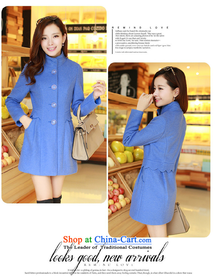 The original days Sang-mi 2014 Winter Korean long in cultivating the solid color-semi-high collar a wool coat CD81A0LT01 light blue XXL picture, prices, brand platters! The elections are supplied in the national character of distribution, so action, buy now enjoy more preferential! As soon as possible.