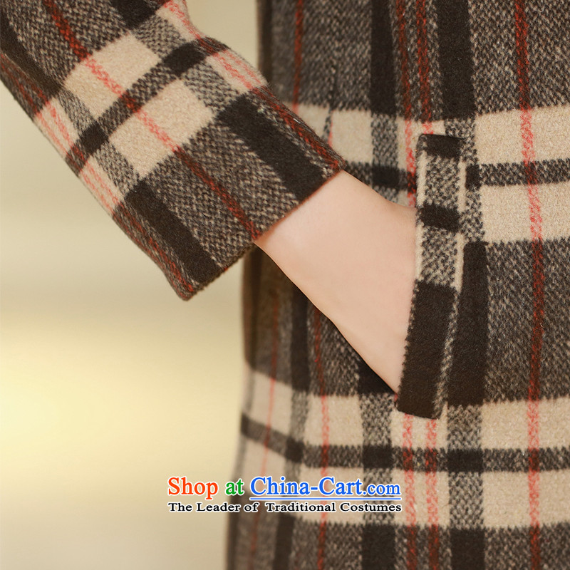 The days of the 2014 Winter Han Sang-mi version with a straight style round-neck collar tartan jacket female CD821A0LT02 gross? red, XL, former Sang-mi , , , shopping on the Internet