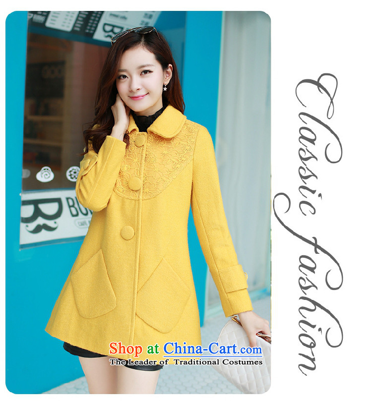 The original days Sang-mi 2014 Winter Korean fashion in pure color long loose)? sub-jacket CD81A0LT03 female light yellow velvet treated polyester L picture, prices, brand platters! The elections are supplied in the national character of distribution, so action, buy now enjoy more preferential! As soon as possible.