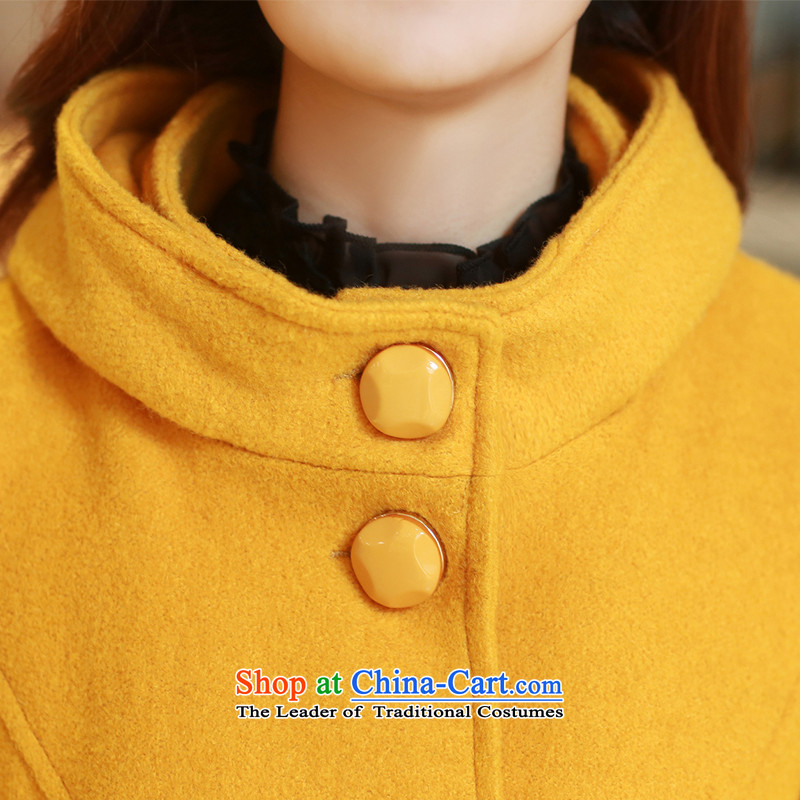 The original days Sang-mi 2014 winter stylish Korean leave cap pure colors Sau San in long coats of female CD81A0LT07? blue XL, former Sang-mi , , , shopping on the Internet