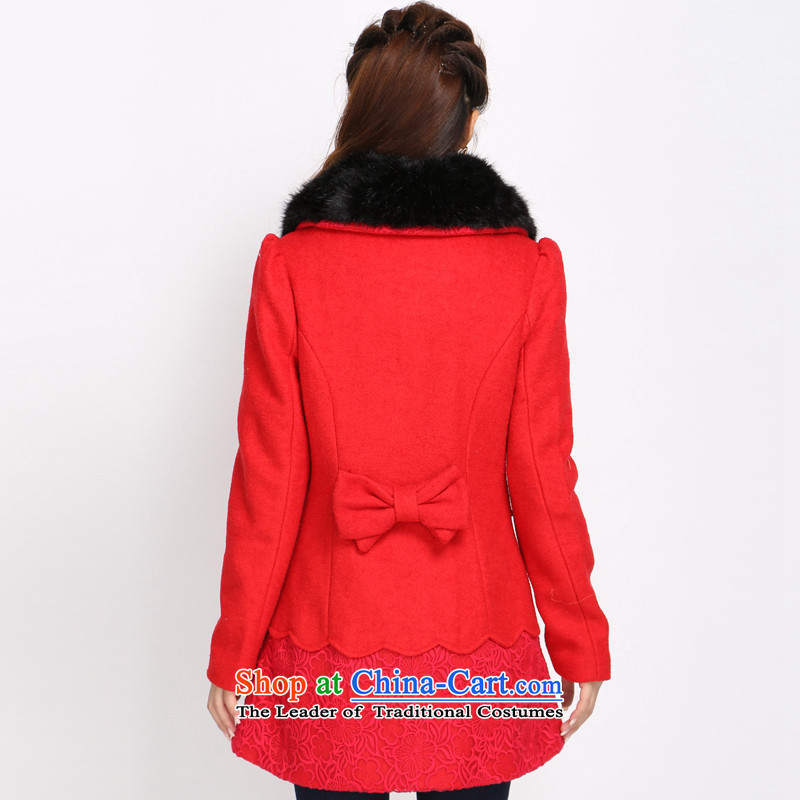 Luo Shani Flower Code women's gross? mm thick winter jackets to increase video thin thick a wool coat female thick sister 5032 stunning red coats of thin graphics 5XL shani flower sogni (D'oro) , , , shopping on the Internet