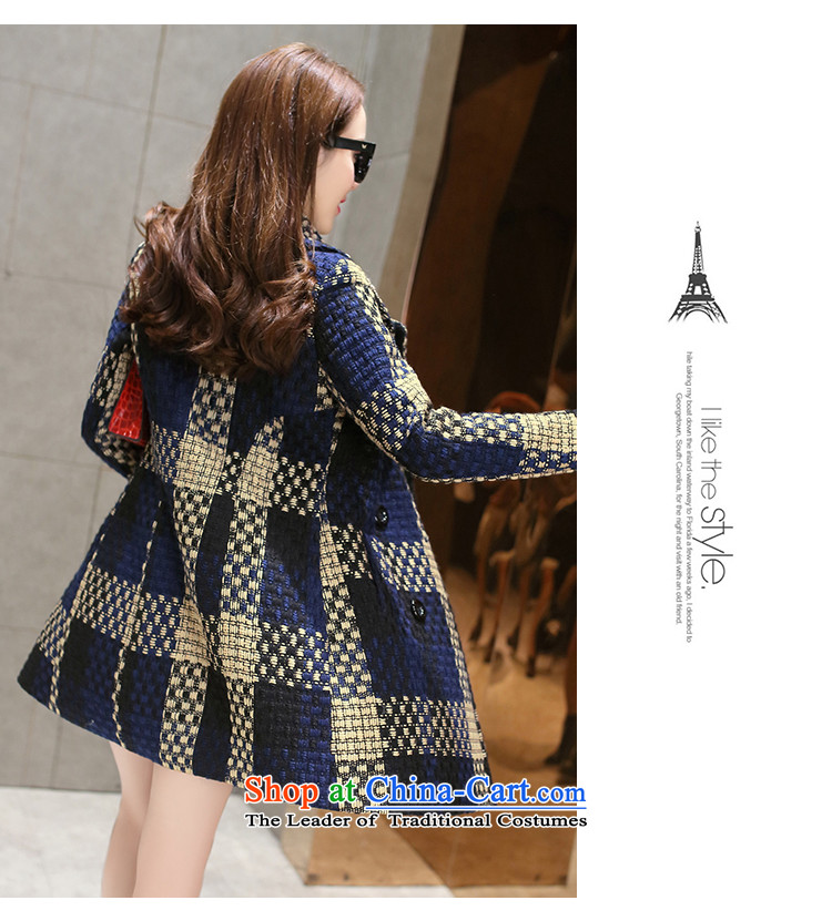 Also known in the autumn and winter 2015 gross jacket is long female Korean Sau San grid coarse woolen coat T838 tweed navy M picture, prices, brand platters! The elections are supplied in the national character of distribution, so action, buy now enjoy more preferential! As soon as possible.