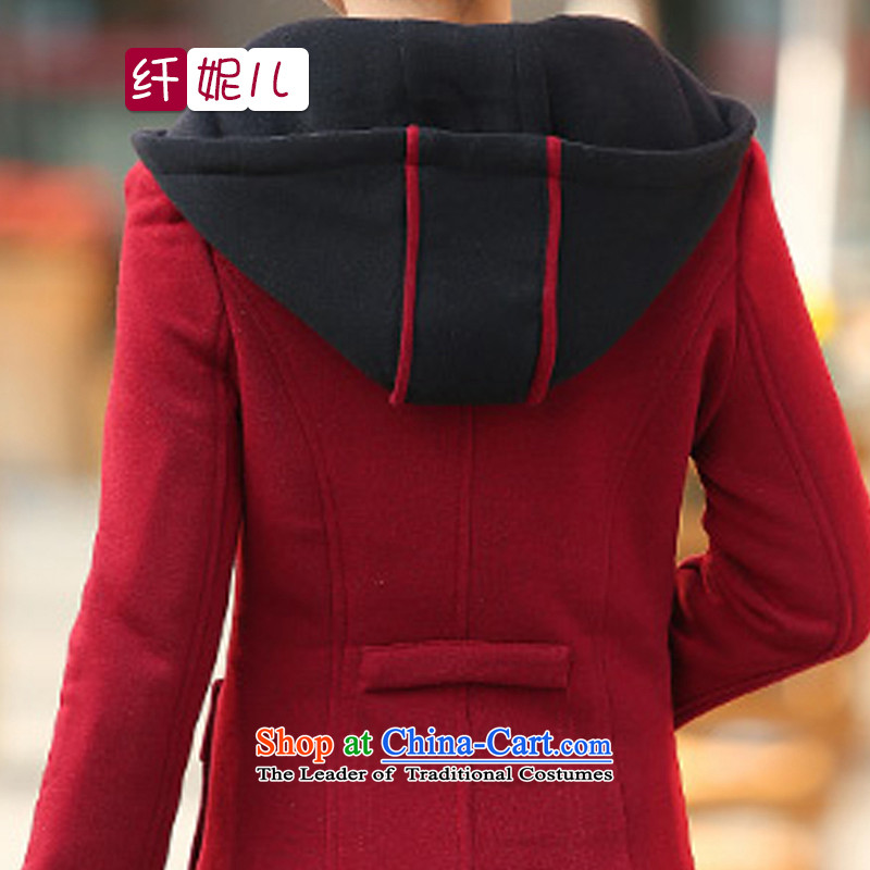 In the former Yugoslavia and the 2014 autumn and winter Connie new Korean female stitching thick MM to xl with cap. Chang Wei jacket q5016 bourdeaux XL, small children has been pressed on Connie Shopping